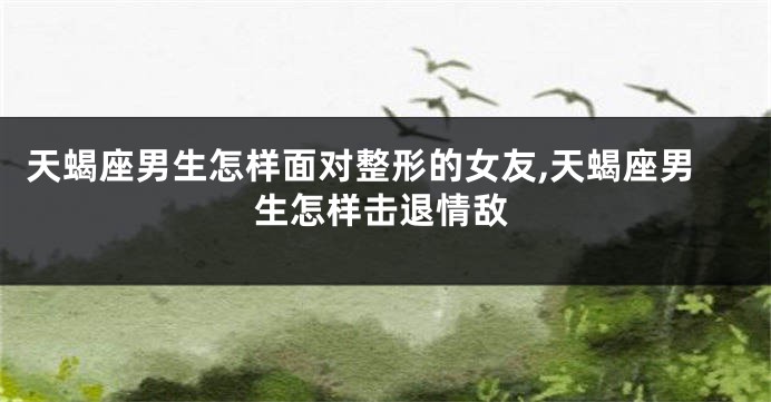 天蝎座男生怎样面对整形的女友,天蝎座男生怎样击退情敌