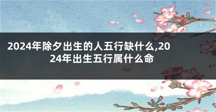 2024年除夕出生的人五行缺什么,2024年出生五行属什么命
