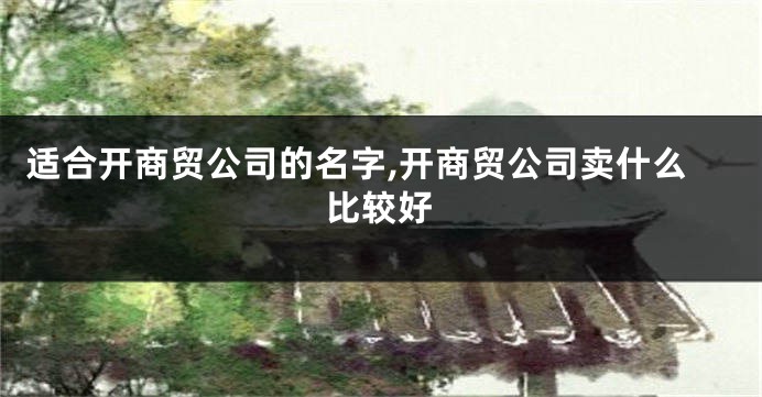 适合开商贸公司的名字,开商贸公司卖什么比较好