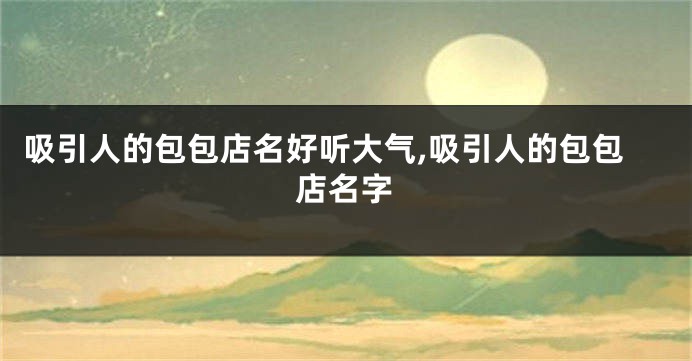 吸引人的包包店名好听大气,吸引人的包包店名字