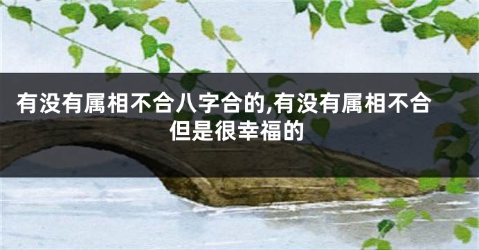 有没有属相不合八字合的,有没有属相不合但是很幸福的