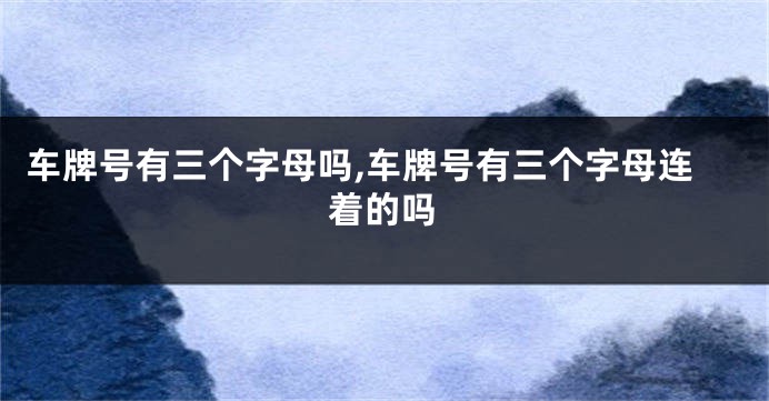 车牌号有三个字母吗,车牌号有三个字母连着的吗