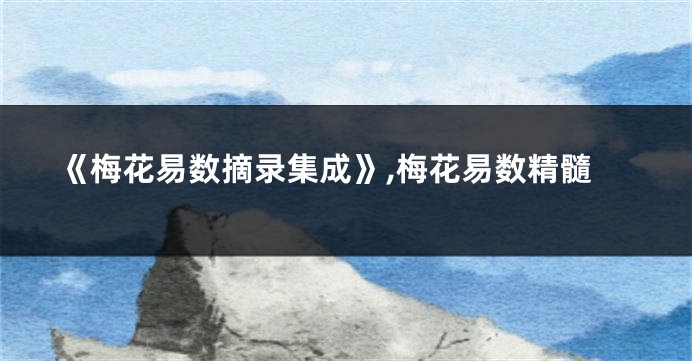 《梅花易数摘录集成》,梅花易数精髓