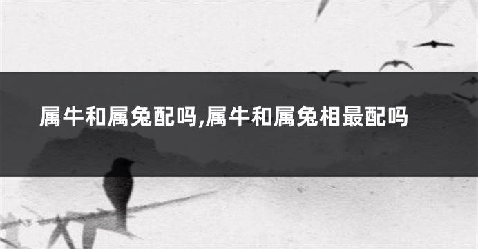 属牛和属兔配吗,属牛和属兔相最配吗
