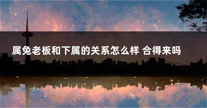 属兔老板和下属的关系怎么样 合得来吗
