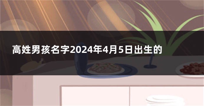 高姓男孩名字2024年4月5日出生的