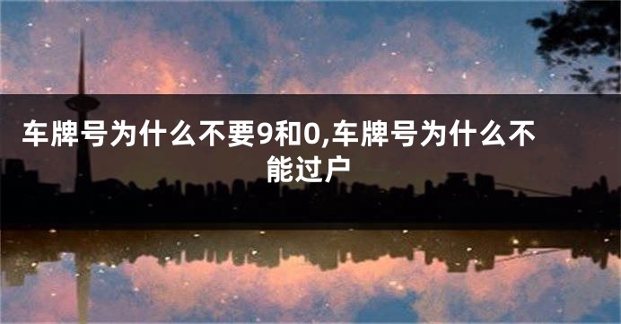 车牌号为什么不要9和0,车牌号为什么不能过户