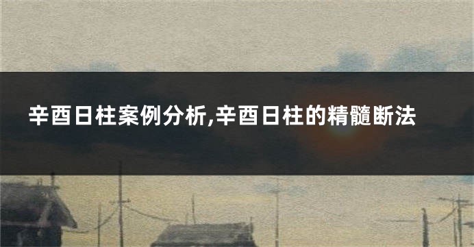 辛酉日柱案例分析,辛酉日柱的精髓断法