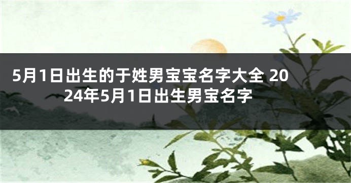 5月1日出生的于姓男宝宝名字大全 2024年5月1日出生男宝名字