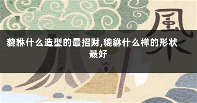貔貅什么造型的最招财,貔貅什么样的形状最好