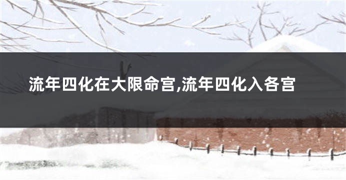 流年四化在大限命宫,流年四化入各宫