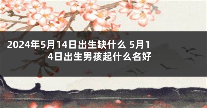 2024年5月14日出生缺什么 5月14日出生男孩起什么名好