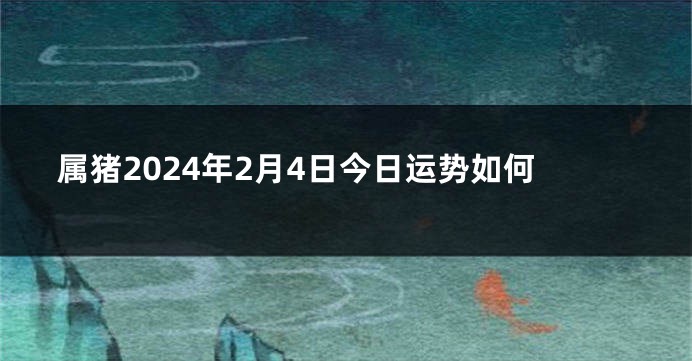 属猪2024年2月4日今日运势如何