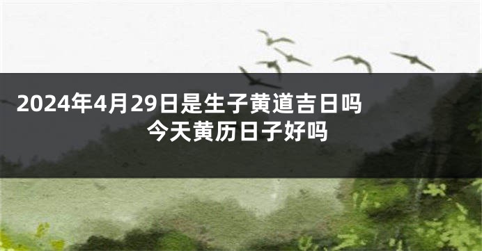 2024年4月29日是生子黄道吉日吗 今天黄历日子好吗