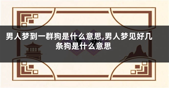 男人梦到一群狗是什么意思,男人梦见好几条狗是什么意思