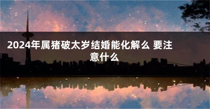 2024年属猪破太岁结婚能化解么 要注意什么