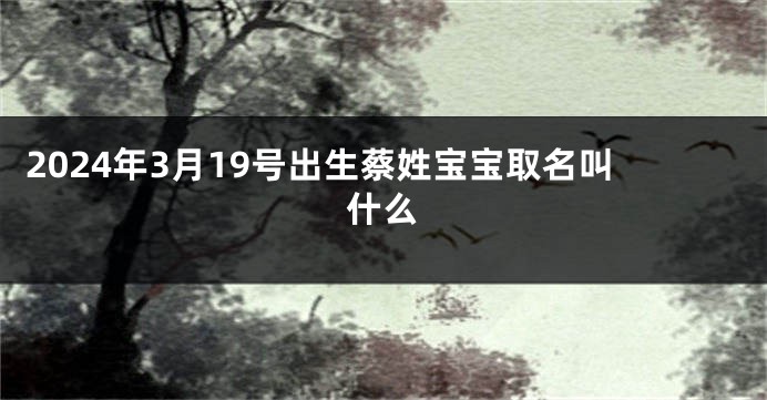 2024年3月19号出生蔡姓宝宝取名叫什么