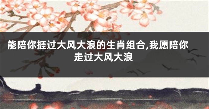 能陪你捱过大风大浪的生肖组合,我愿陪你走过大风大浪