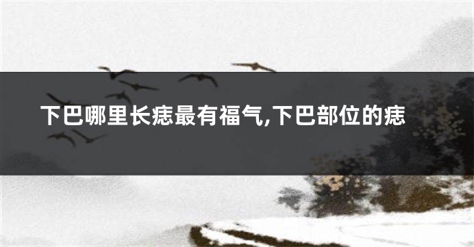 下巴哪里长痣最有福气,下巴部位的痣