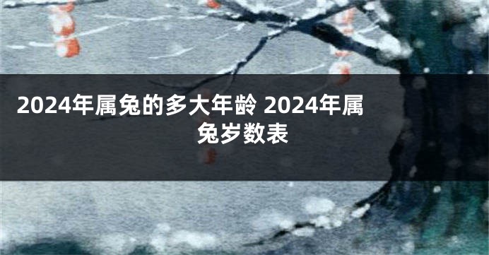 2024年属兔的多大年龄 2024年属兔岁数表