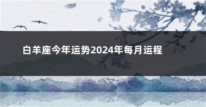 白羊座今年运势2024年每月运程