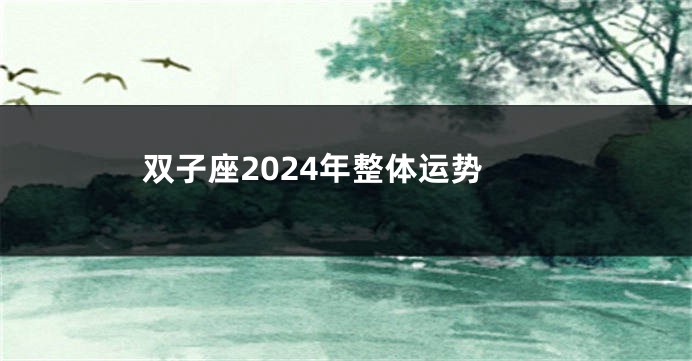 双子座2024年整体运势