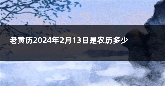 老黄历2024年2月13日是农历多少
