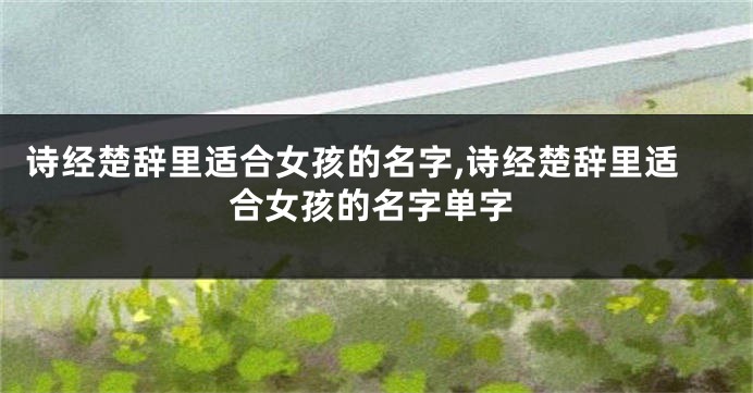 诗经楚辞里适合女孩的名字,诗经楚辞里适合女孩的名字单字