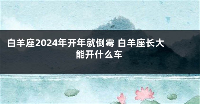 白羊座2024年开年就倒霉 白羊座长大能开什么车