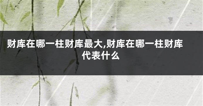 财库在哪一柱财库最大,财库在哪一柱财库代表什么