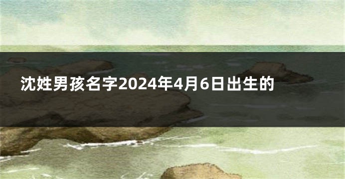 沈姓男孩名字2024年4月6日出生的