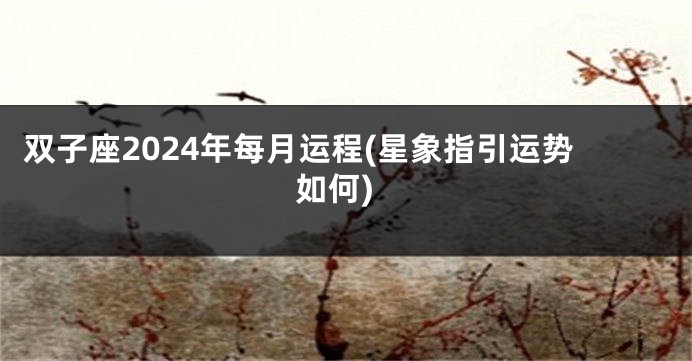 双子座2024年每月运程(星象指引运势如何)