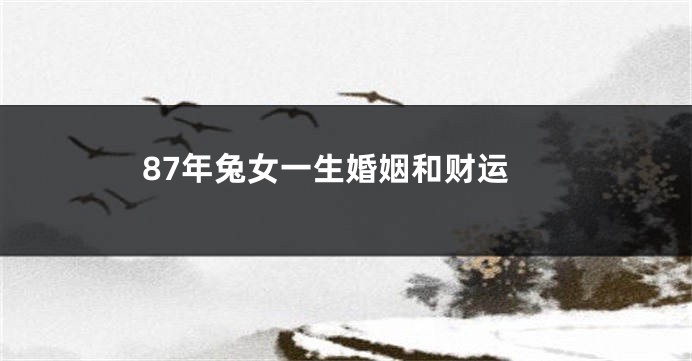 87年兔女一生婚姻和财运
