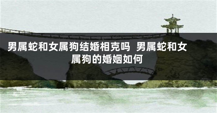 男属蛇和女属狗结婚相克吗  男属蛇和女属狗的婚姻如何