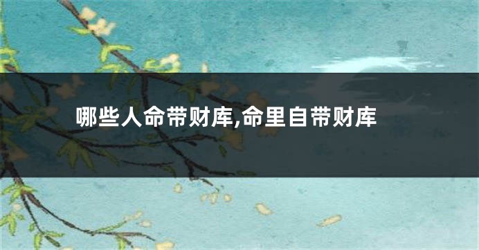 哪些人命带财库,命里自带财库