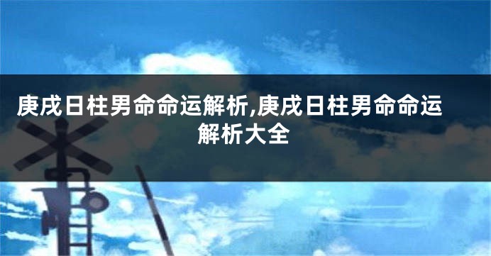 庚戌日柱男命命运解析,庚戌日柱男命命运解析大全