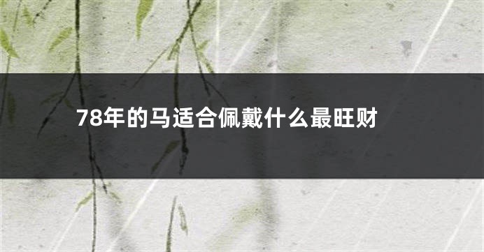 78年的马适合佩戴什么最旺财
