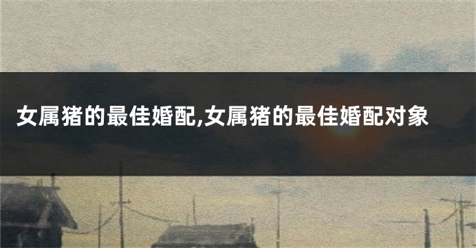 女属猪的最佳婚配,女属猪的最佳婚配对象