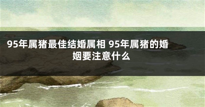 95年属猪最佳结婚属相 95年属猪的婚姻要注意什么