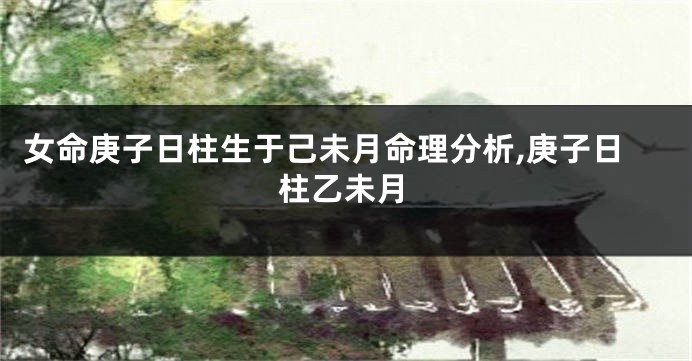女命庚子日柱生于己未月命理分析,庚子日柱乙未月