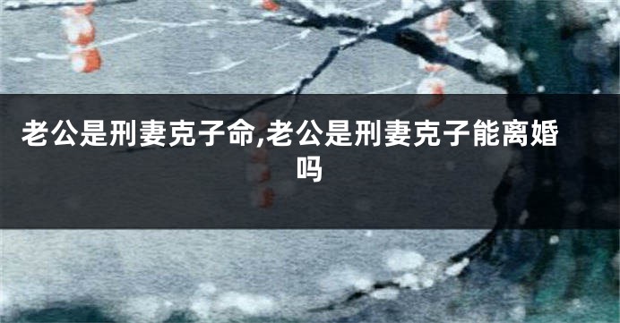 老公是刑妻克子命,老公是刑妻克子能离婚吗