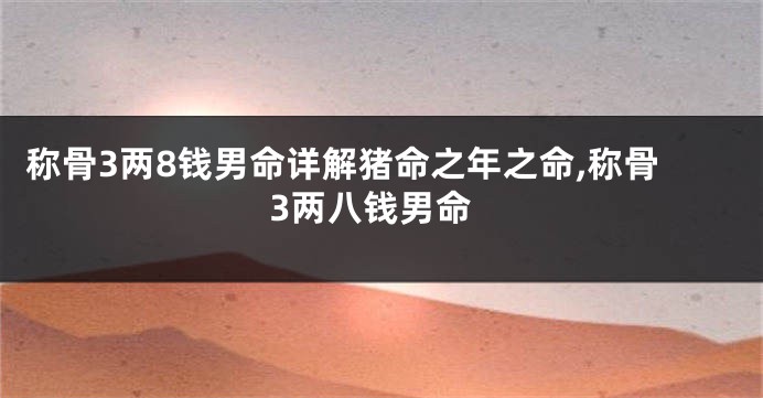 称骨3两8钱男命详解猪命之年之命,称骨3两八钱男命