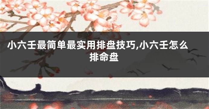 小六壬最简单最实用排盘技巧,小六壬怎么排命盘