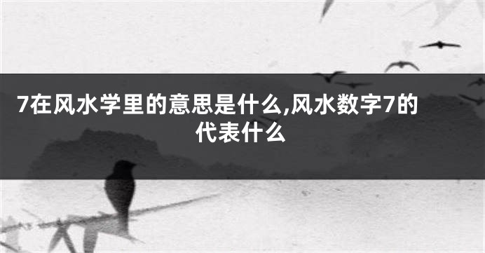 7在风水学里的意思是什么,风水数字7的代表什么