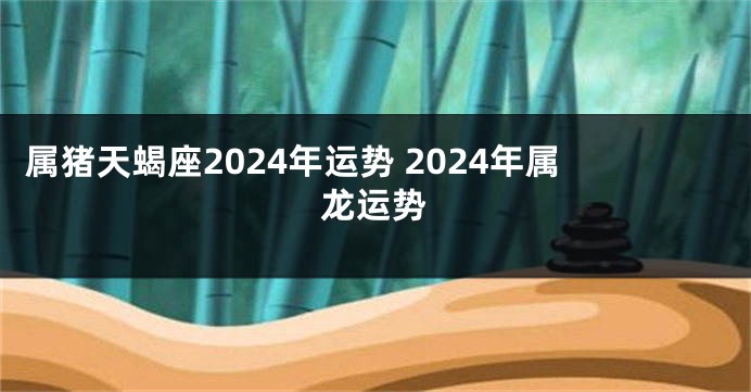 属猪天蝎座2024年运势 2024年属龙运势