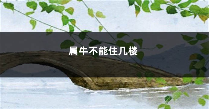 属牛不能住几楼