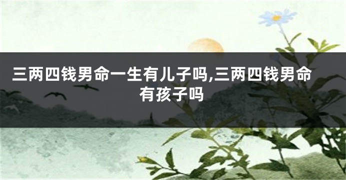 三两四钱男命一生有儿子吗,三两四钱男命有孩子吗
