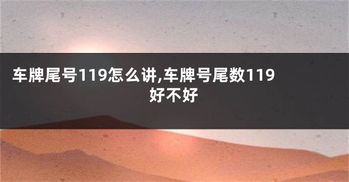 车牌尾号119怎么讲,车牌号尾数119好不好