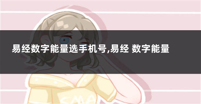 易经数字能量选手机号,易经 数字能量