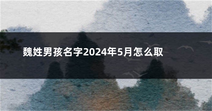 魏姓男孩名字2024年5月怎么取